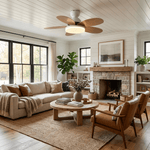 Petalo Six-Blade Wooden Ceiling Fan with Integrated LED Light