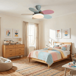 Petalo Six-Blade Wooden Ceiling Fan with Integrated LED Light