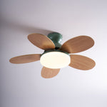 Petalo Six-Blade Wooden Ceiling Fan with Integrated LED Light