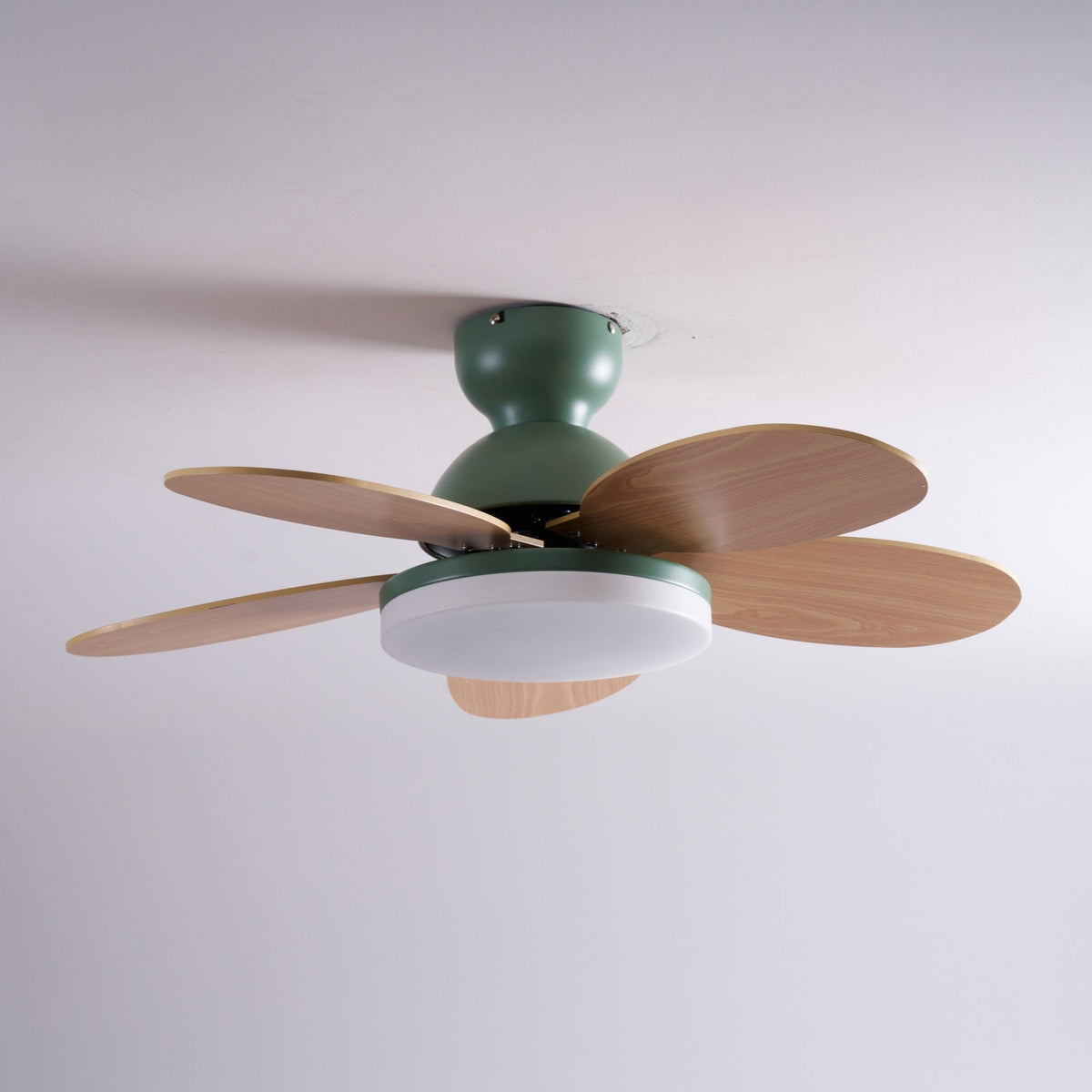 Petalo Six-Blade Wooden Ceiling Fan with Integrated LED Light