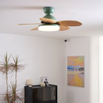 Petalo Six-Blade Wooden Ceiling Fan with Integrated LED Light