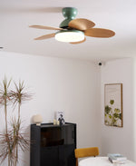 Petalo Six-Blade Wooden Ceiling Fan with Integrated LED Light