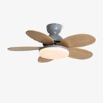 Petalo Six-Blade Wooden Ceiling Fan with Integrated LED Light