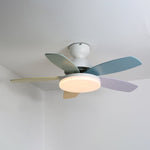 Petalo Six-Blade Wooden Ceiling Fan with Integrated LED Light