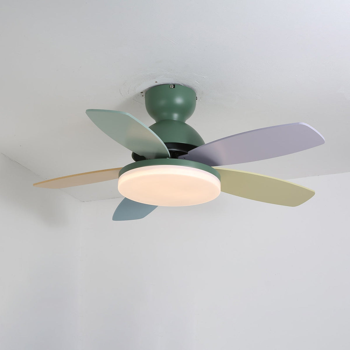 Petalo Six-Blade Wooden Ceiling Fan with Integrated LED Light