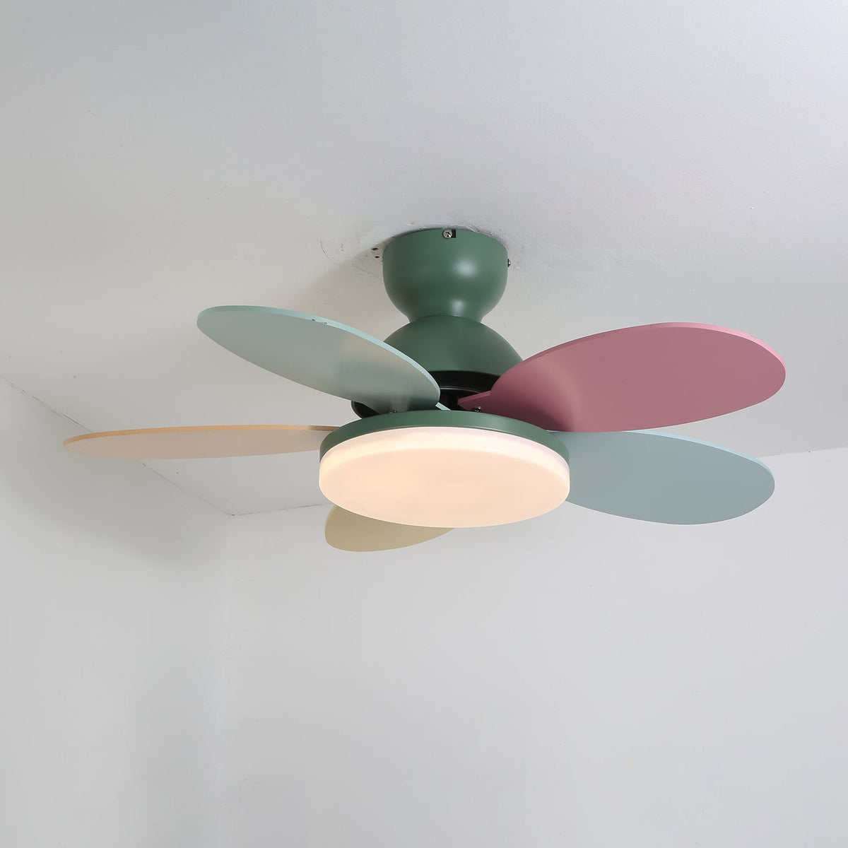 Petalo Six-Blade Wooden Ceiling Fan with Integrated LED Light