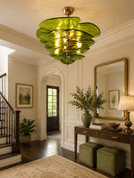 Petals Glass Chandelier – Hand-Blown Art Glass Pendant Light in Gold