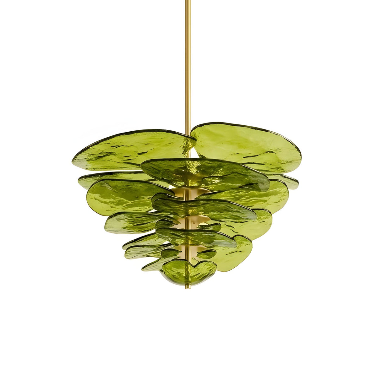 Petals Glass Chandelier – Hand-Blown Art Glass Pendant Light in Gold