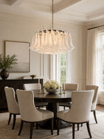 Petals Frosted Glass Chandelier in White | Modern Designer Lighting