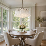Petals Frosted Glass Chandelier in White | Modern Designer Lighting
