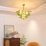 Petals Glass Chandelier – Hand-Blown Art Glass Pendant Light in Gold