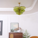Petals Glass Chandelier – Hand-Blown Art Glass Pendant Light in Gold