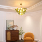 Petals Glass Chandelier – Hand-Blown Art Glass Pendant Light in Gold