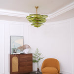 Petals Glass Chandelier – Hand-Blown Art Glass Pendant Light in Gold