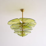 Petals Glass Chandelier – Hand-Blown Art Glass Pendant Light in Gold