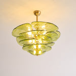 Petals Glass Chandelier – Hand-Blown Art Glass Pendant Light in Gold