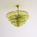 Petals Glass Chandelier – Hand-Blown Art Glass Pendant Light in Gold