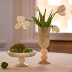 Petra Onyx Marble Pedestal Tray – Decorative Catchall Bowl