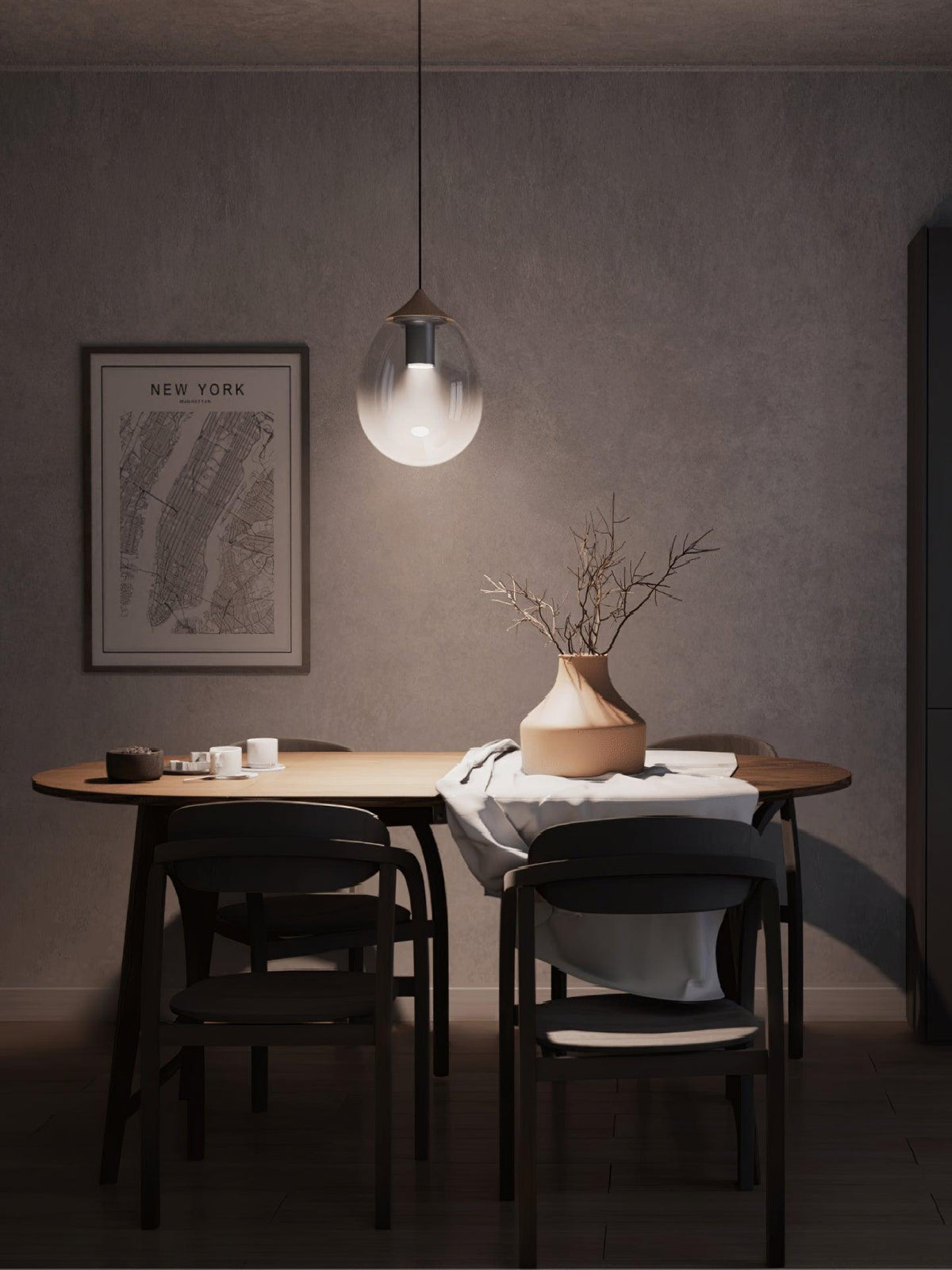 Petra Glass Pendant Light – Modern Minimalist Hanging Lamp for Dining and Living Spaces