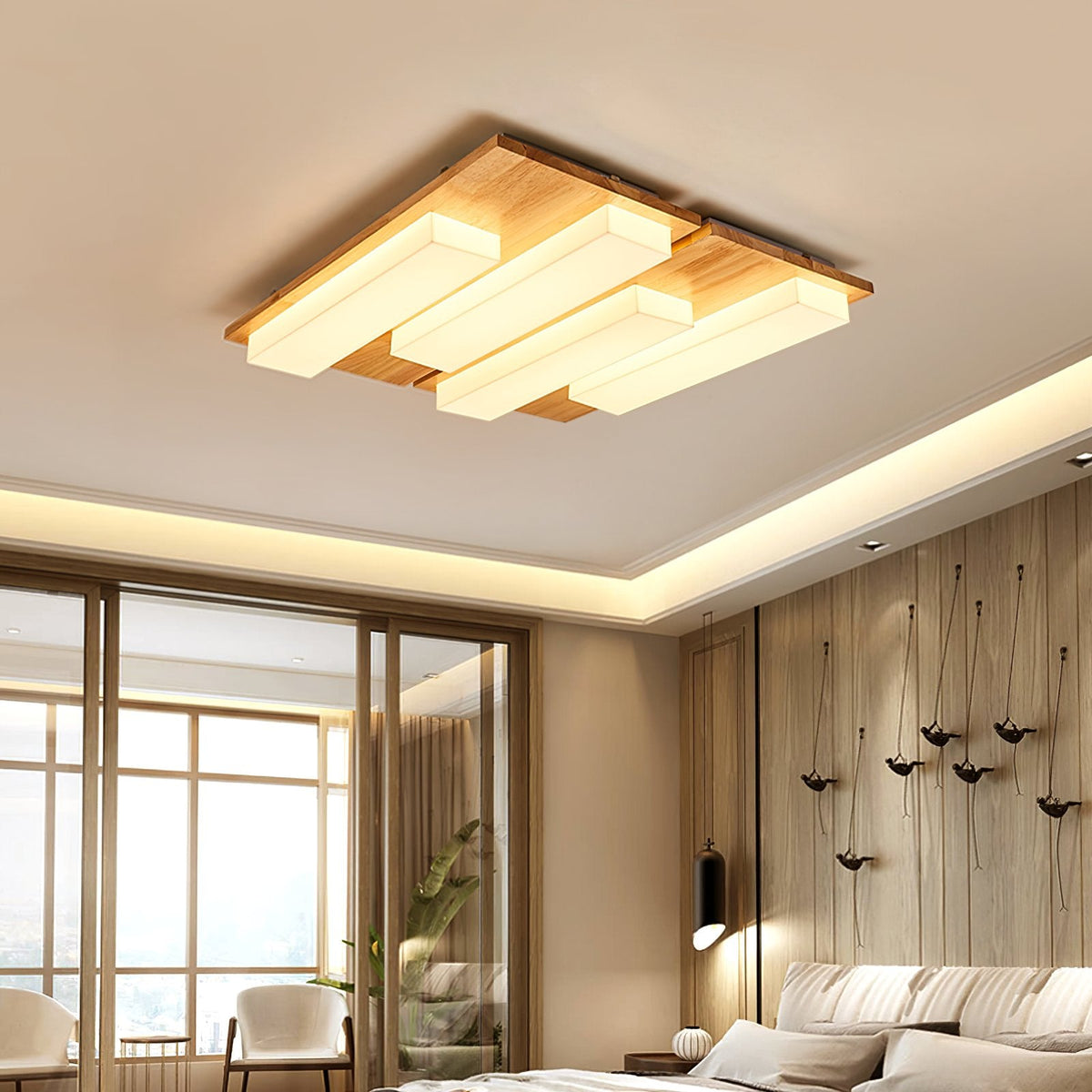 Piano Wood Art Ceiling Lamp