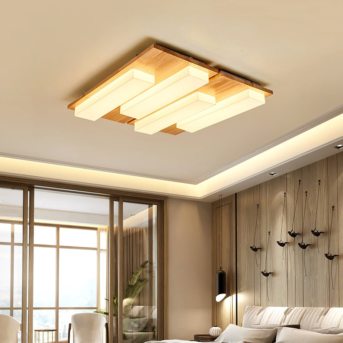 Piano Wood Art Ceiling Lamp