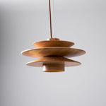 Cascade Wooden Disc Pendant Light – Modern Organic Chandelier for Dining & Living Spaces
