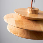 Cascade Wooden Disc Pendant Light – Modern Organic Chandelier for Dining & Living Spaces