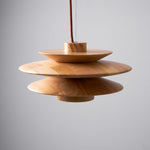 Cascade Wooden Disc Pendant Light – Modern Organic Chandelier for Dining & Living Spaces