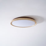 Aureum Edge Ceiling Light in Yellow Travertine — Modern Flush Mount LED