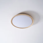 Aureum Edge Ceiling Light in Yellow Travertine — Modern Flush Mount LED