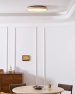 Aureum Edge Ceiling Light in Yellow Travertine — Modern Flush Mount LED