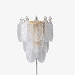 Piemonte Plug-in Wall Sconce — Textured Glass & Antique Brass