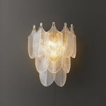 Piemonte Plug-in Wall Sconce — Textured Glass & Antique Brass