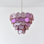 Pink Glass Disc Chandelier | Modern Designer Pendant Light for Dining & Living Rooms