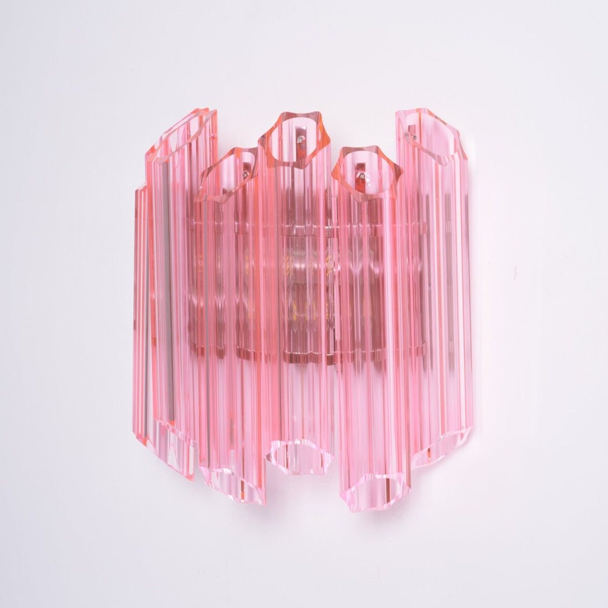 Pink Palermo Glass Wall Sconce – Hand-Blown Murano Style Blush Wall Light