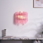 Pink Palermo Glass Wall Sconce – Hand-Blown Murano Style Blush Wall Light