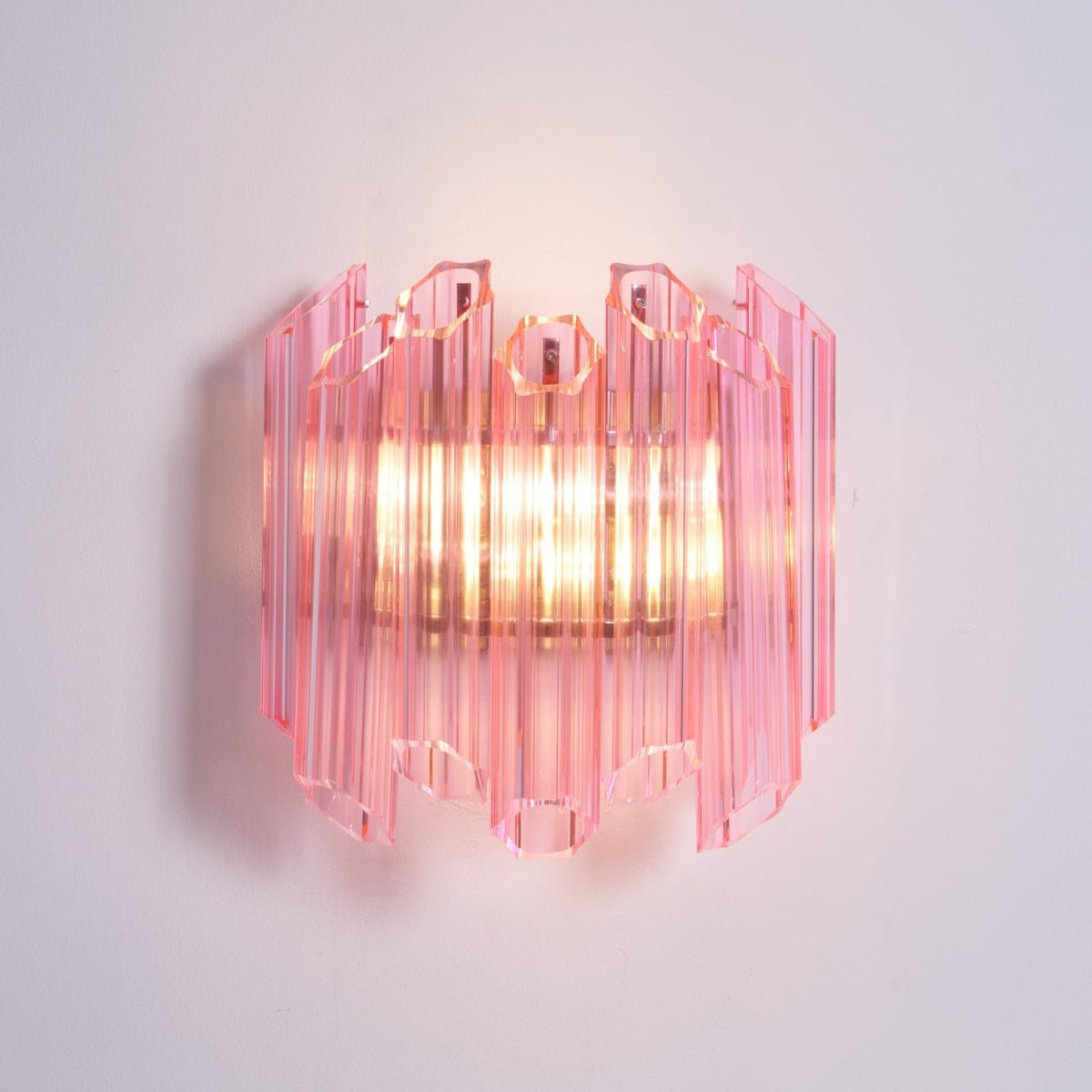 Pink Palermo Glass Wall Sconce – Hand-Blown Murano Style Blush Wall Light