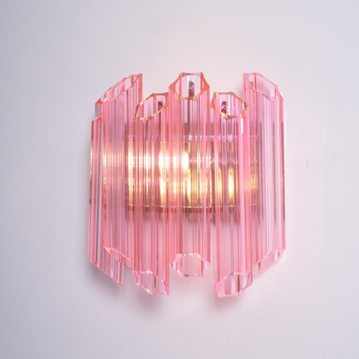 Pink Palermo Glass Wall Sconce – Hand-Blown Murano Style Blush Wall Light