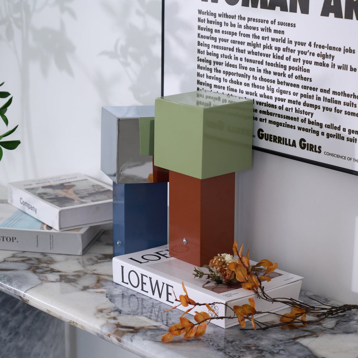 Cubic Accent Portable Table Lamp – Modern Minimalist Rechargeable LED Light