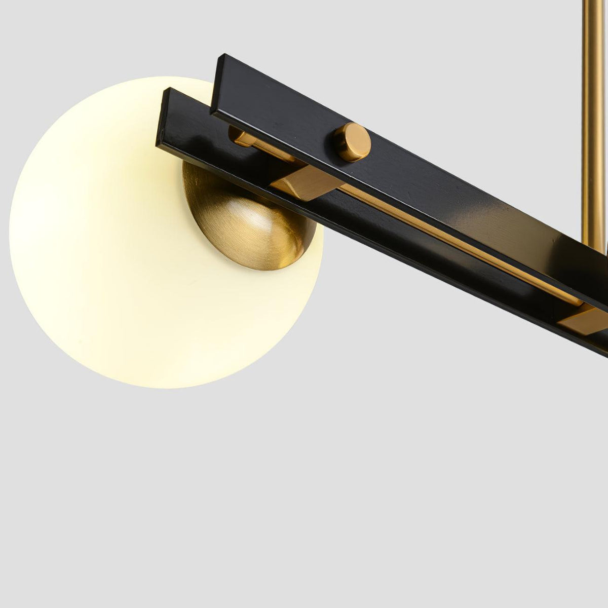 Planeta Linear Pendant Light in Brass and Glass for Kitchen Island and Dining Room