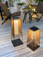 Plastic Rattaplastic Rattan Outdoor Post Light With Solar Panel