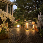 Plastic Rattaplastic Rattan Outdoor Post Light With Solar Panel