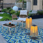 Plastic Rattaplastic Rattan Outdoor Post Light With Solar Panel