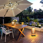 Plastic Rattaplastic Rattan Outdoor Post Light With Solar Panel