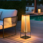 Plastic Rattaplastic Rattan Outdoor Post Light With Solar Panel