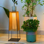 Plastic Rattaplastic Rattan Outdoor Post Light With Solar Panel