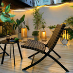 Plastic Rattaplastic Rattan Outdoor Post Light With Solar Panel