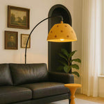 Arc Floor Lamp with Side Table – Modern Sculptural Lighting