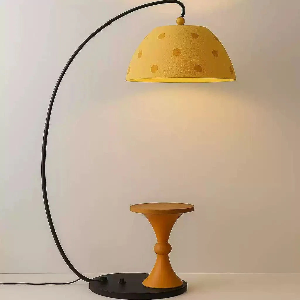 Arc Floor Lamp with Side Table – Modern Sculptural Lighting