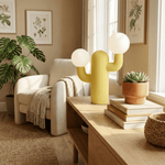 Playline Cactus Sculptural Table Lamp with Frosted Glass Globes